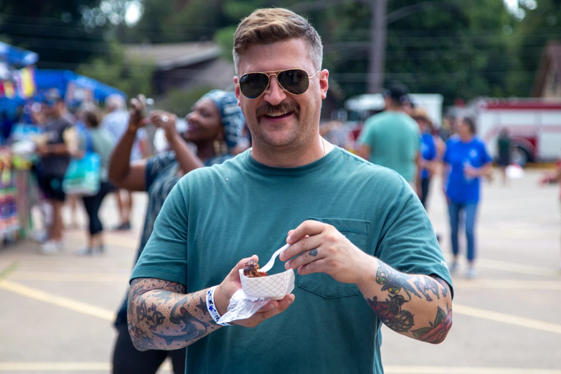 a father enjoying good at GorettiFest